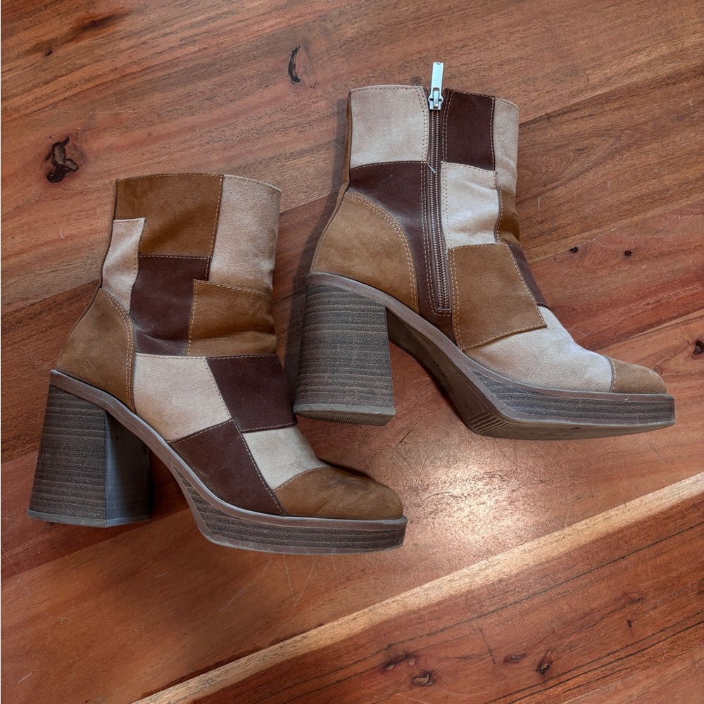 Target Multicolor Patchwork Heeled Boots - image 4